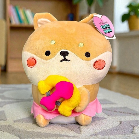 Mimicoco Cupid Nana Weighted Plushie Dog Wings Heart Bow Valentine’s Day Plushie - Picture 2 of 6